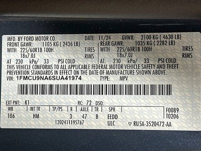 2025 Ford Escape ST-Line Select