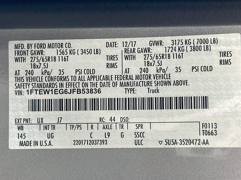 2018 Ford F-150 XL