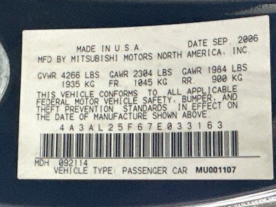 2007 Mitsubishi Eclipse GS