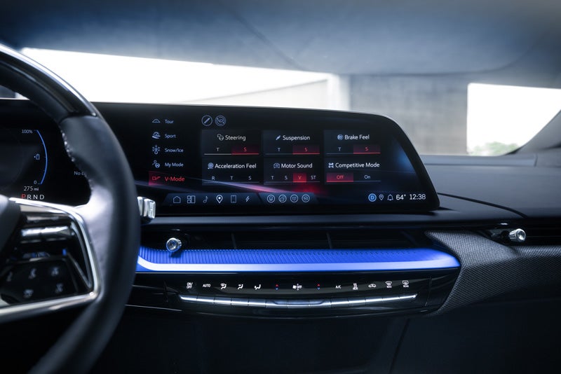 The 2026 OPTIQ-V Display Screen Displaying the V-Mode Settings | Graham Cadillac in MANSFIELD OH